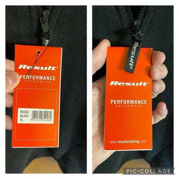 NWT Men’s XL Performance Outerwear by Result, 1/4 zip, color is Black - Picture 9 of 14